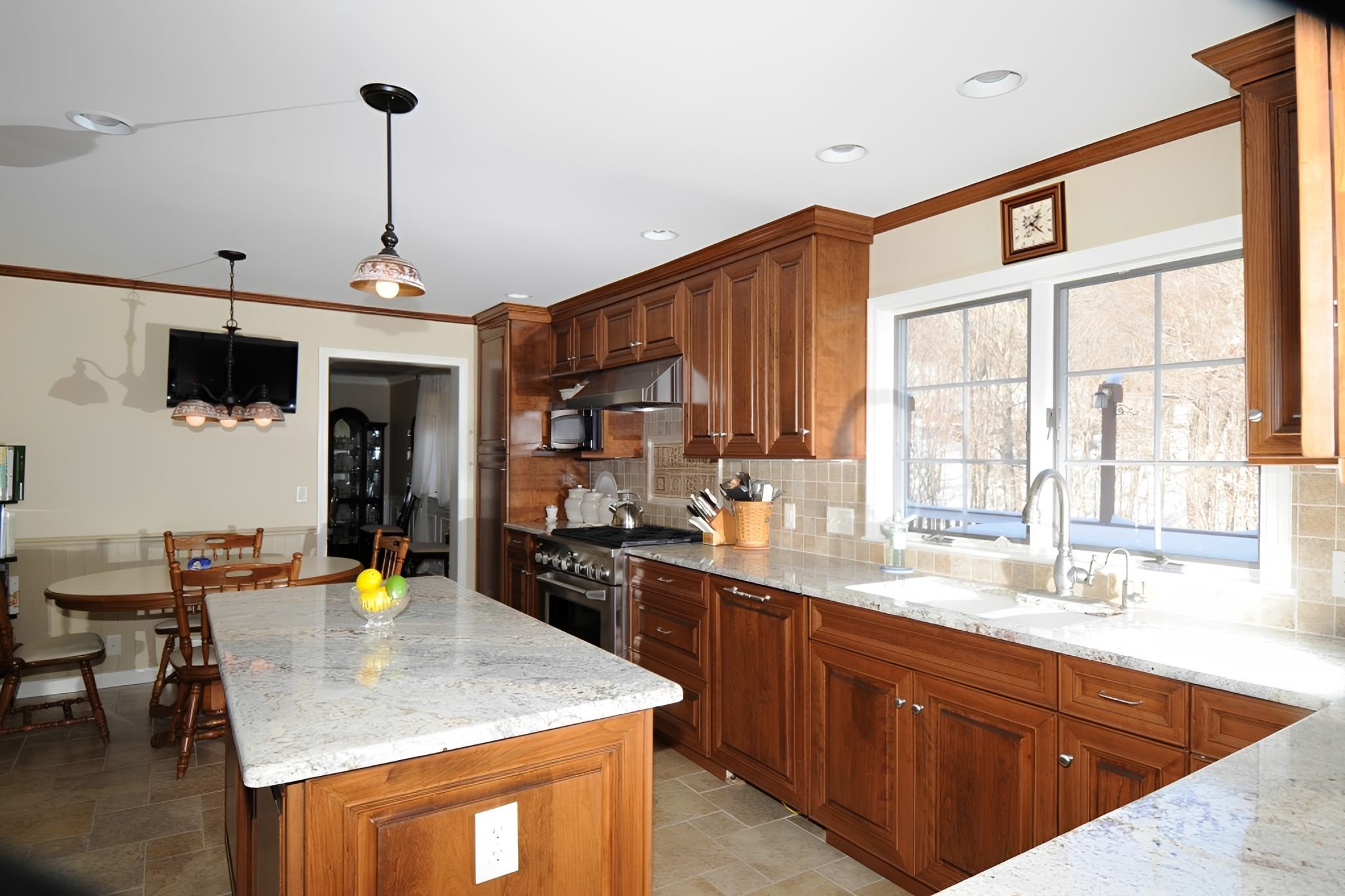 Bright kitchen with large window