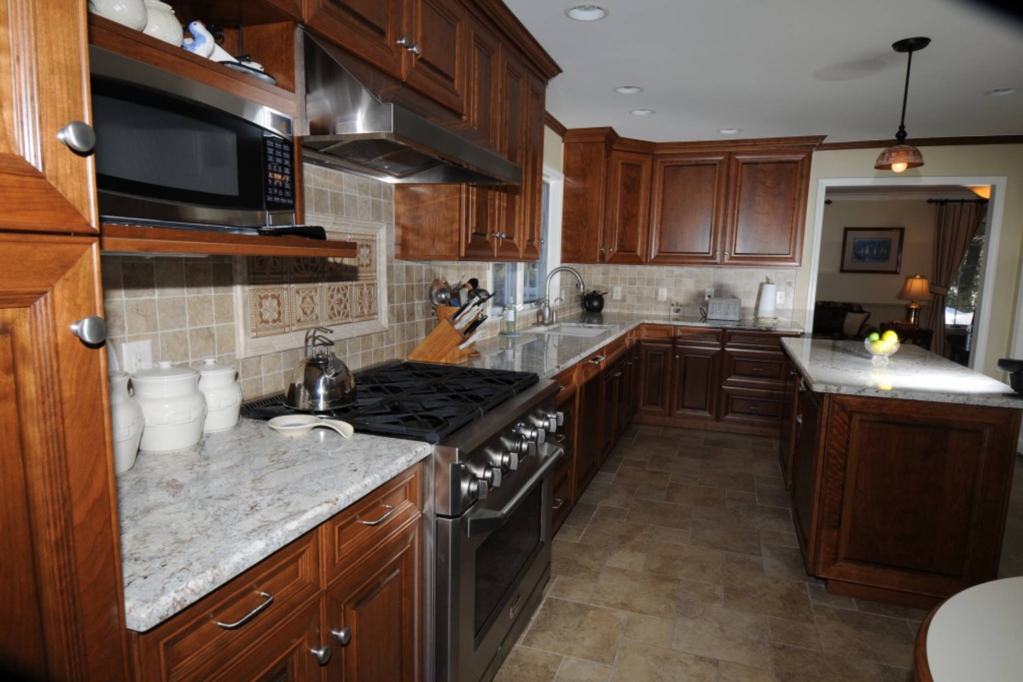 Modern kitchen with stainless steel appliances